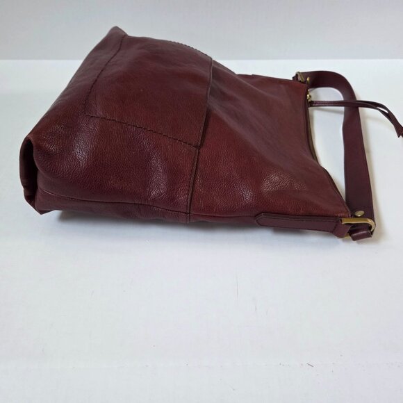 Fossil Purse Amelia Hobo Burgundy Red Cabernet Leather Boho Crossbody Bag - Picture 10 of 16